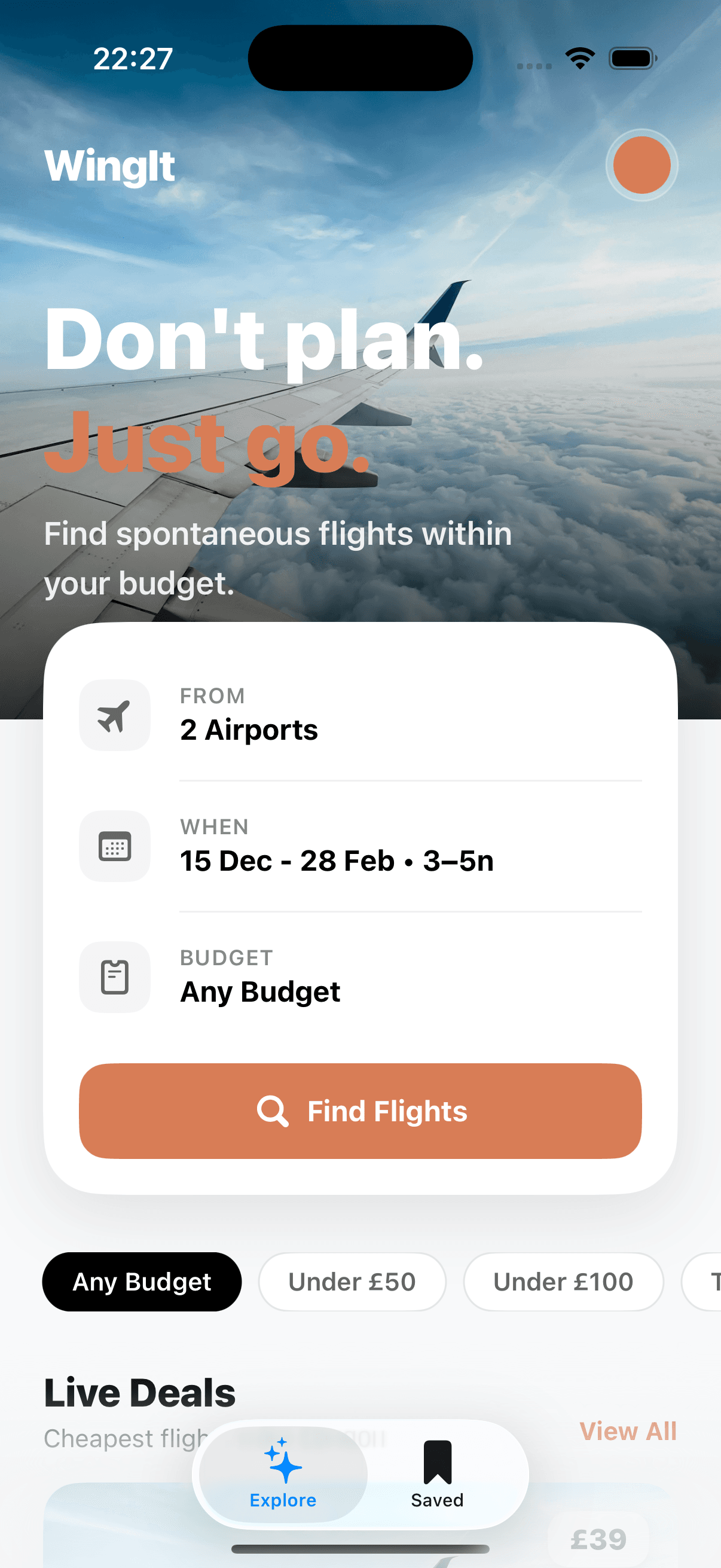 Wingit iOS app screenshot